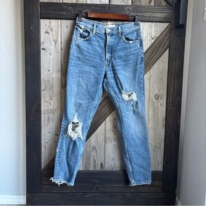 Abercrombie and Fitch The Mom High Rise distressed jeans size 28